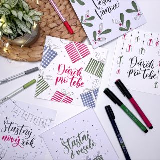 Ve středu 3. 12. ve 20:00 tvoříme na YouTube vánoční přání brushpeny 💌✨ Mám pro vás připravené šablony ke stazeni...
